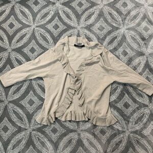 89th and Madison‎ open front ruffle cardigan